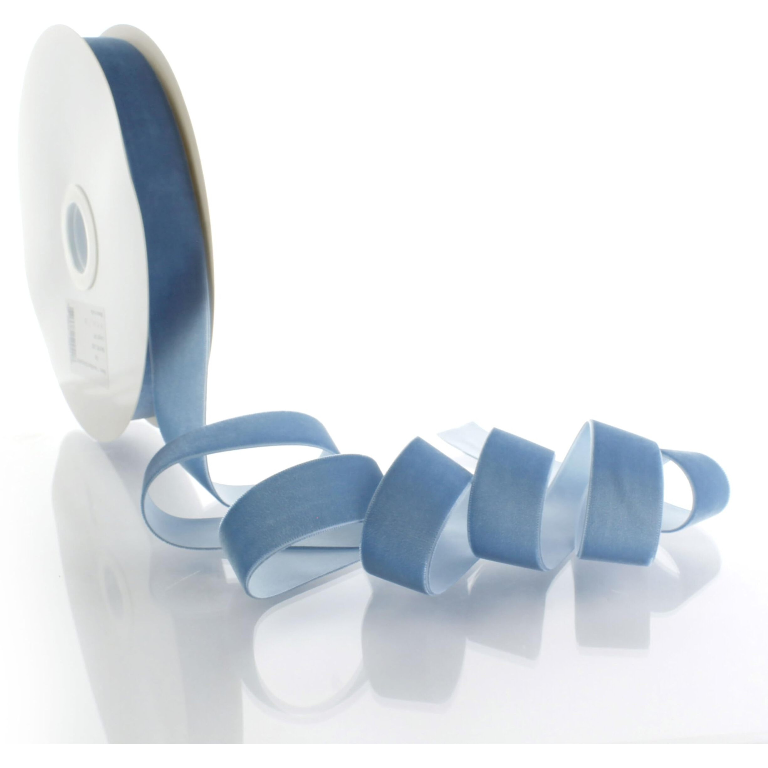 1" Velvet Ribbon Antique Blue 5 Yards Hairbow Center