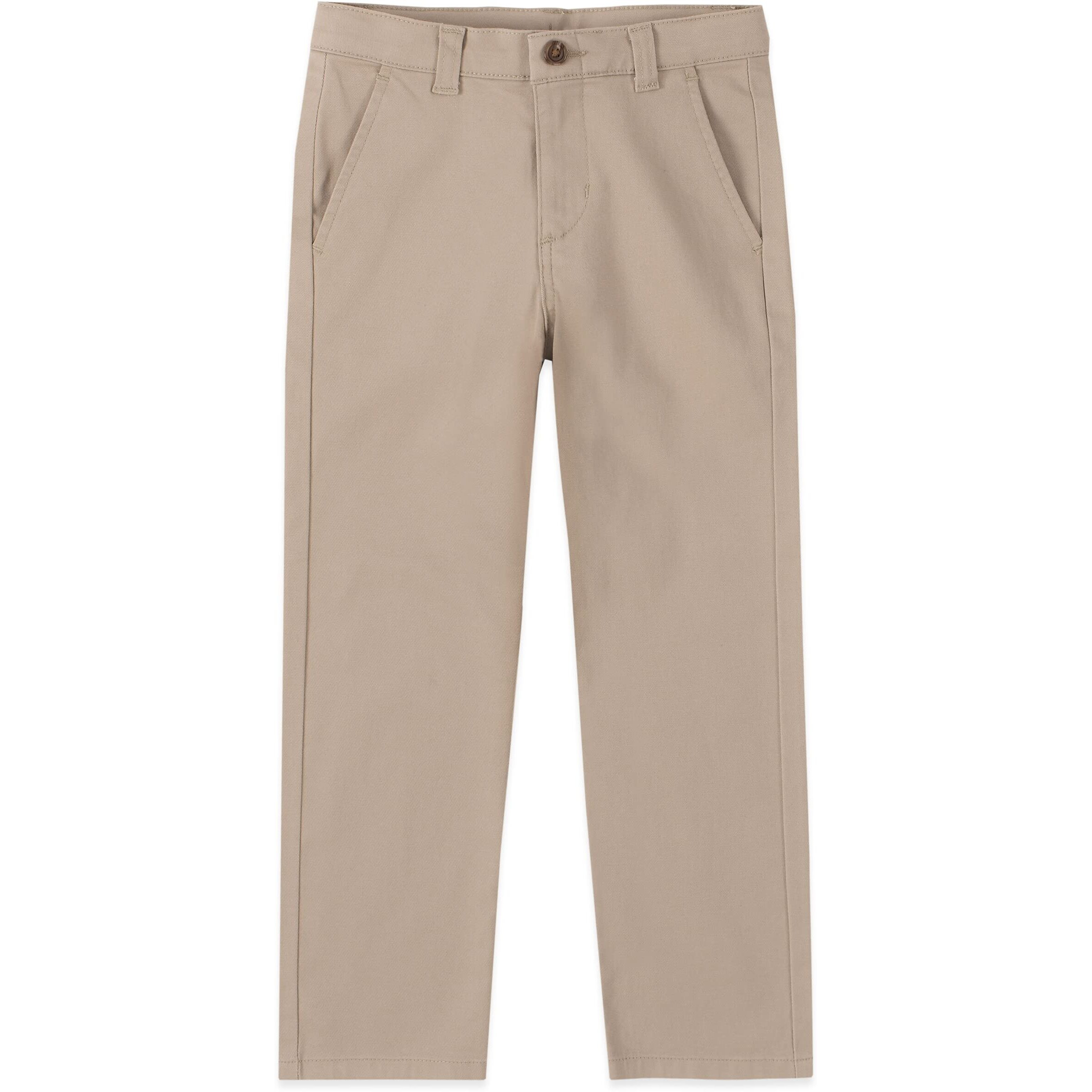 Izod Boys School Uniform Twill Khaki Pants, Flat Front & Comfortable Waistband, 16