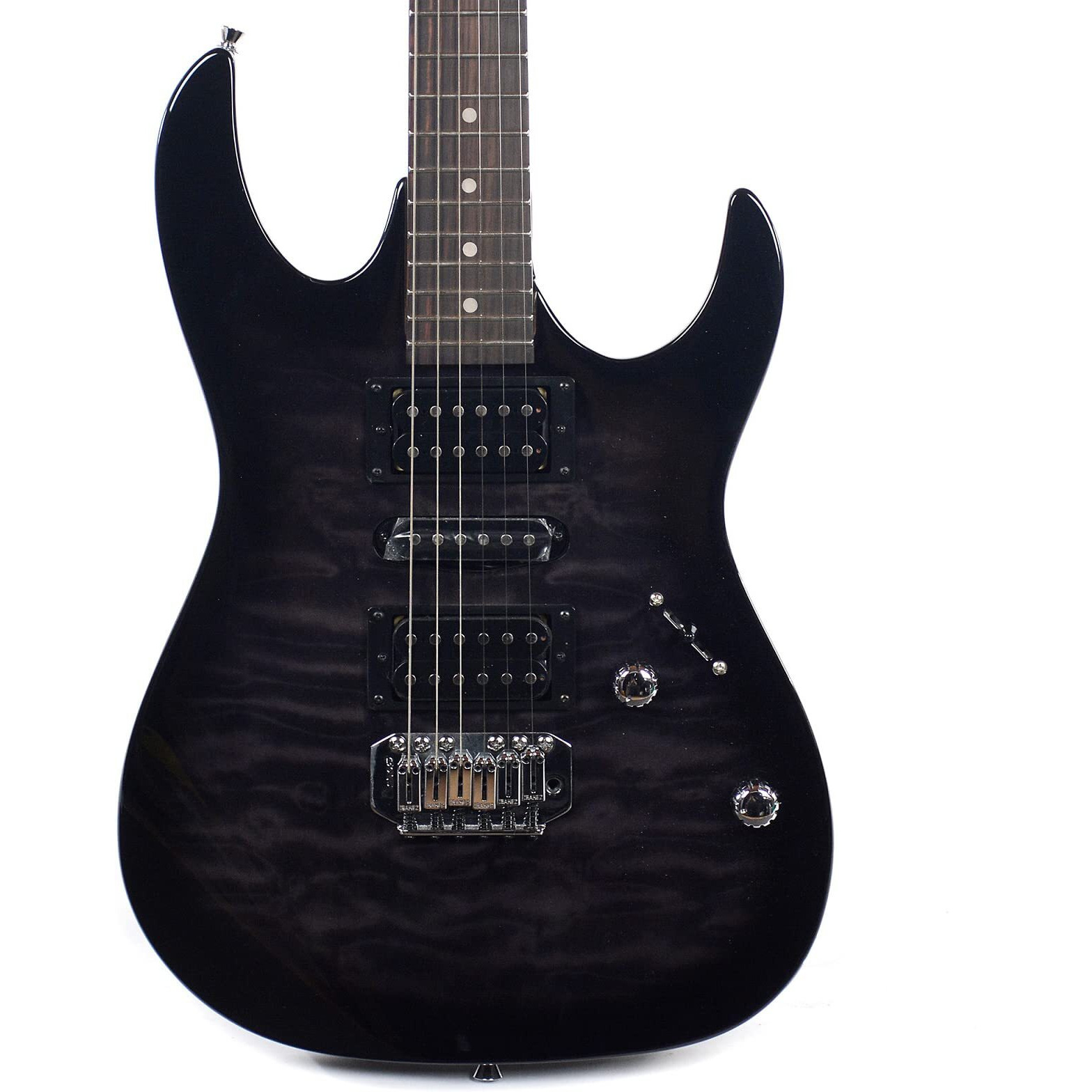Ibanez 6 String Solid-Body Electric Guitar, Right, Transparent Black Sunburst (Grx70Qatks)