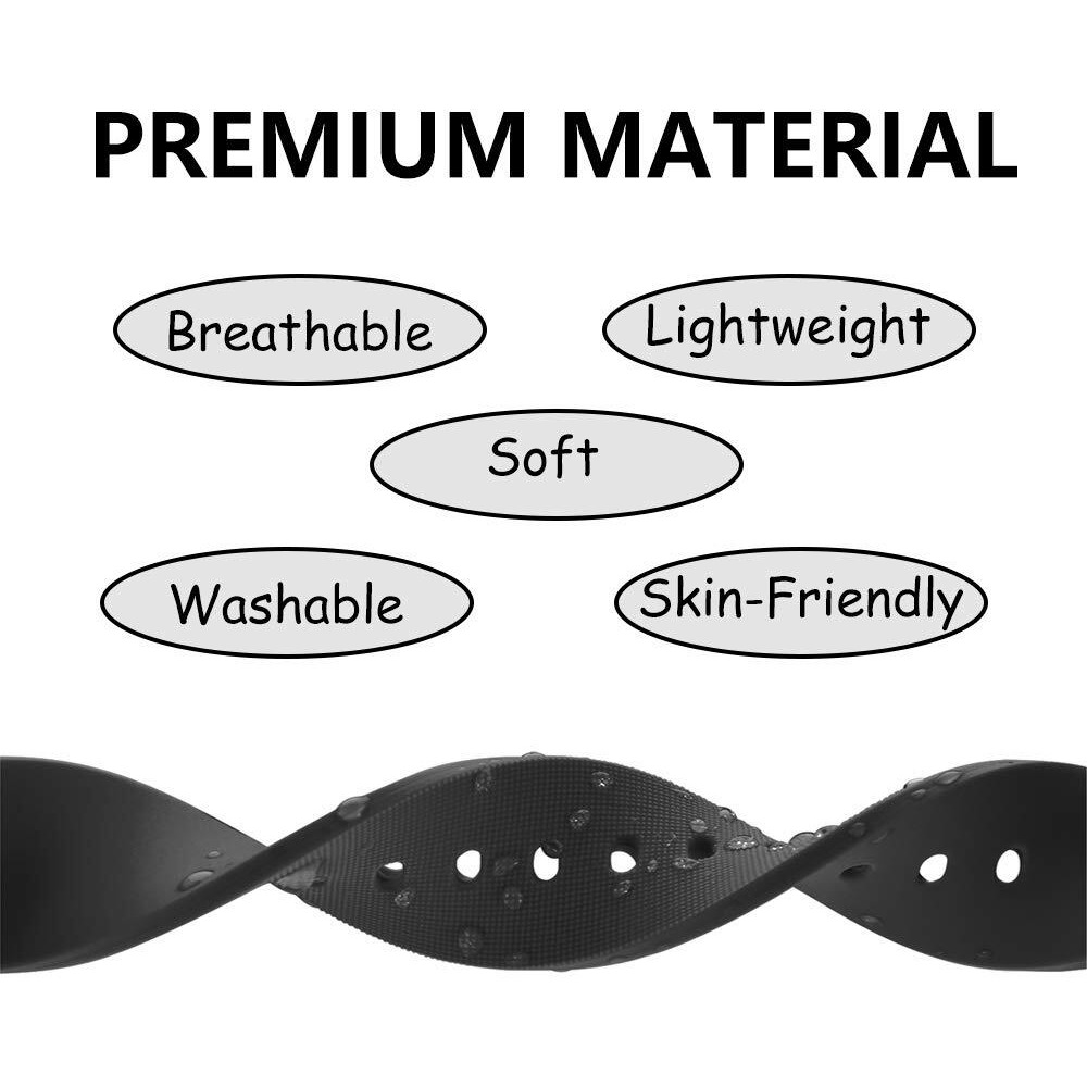 Yeejok 22Mm Silicone Bands Compatible For Fossil Men's Gen 6/5E 44Mm/Gen 5 Lte/Carlyle/Garrett/Women's Julianna Smart Watch, Replacement Quick Released Sport Fitness Watch Strap-Black+Navy Blue