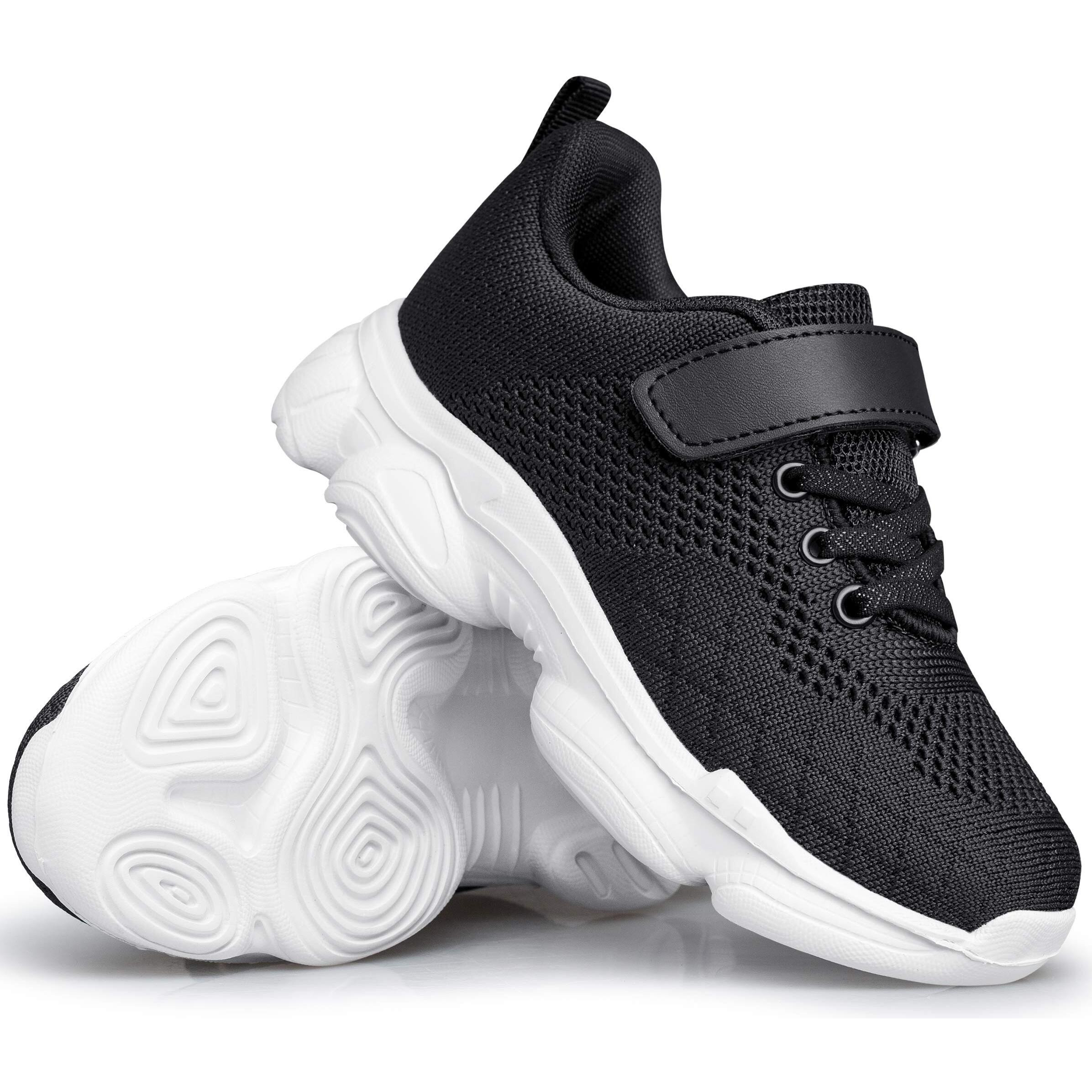 Murdesot Kids Shoes Toddler Boys Girls Athletic Running Sports Strap Sneakers For Toddler/Little Kid/Big Kid Size 1 Black