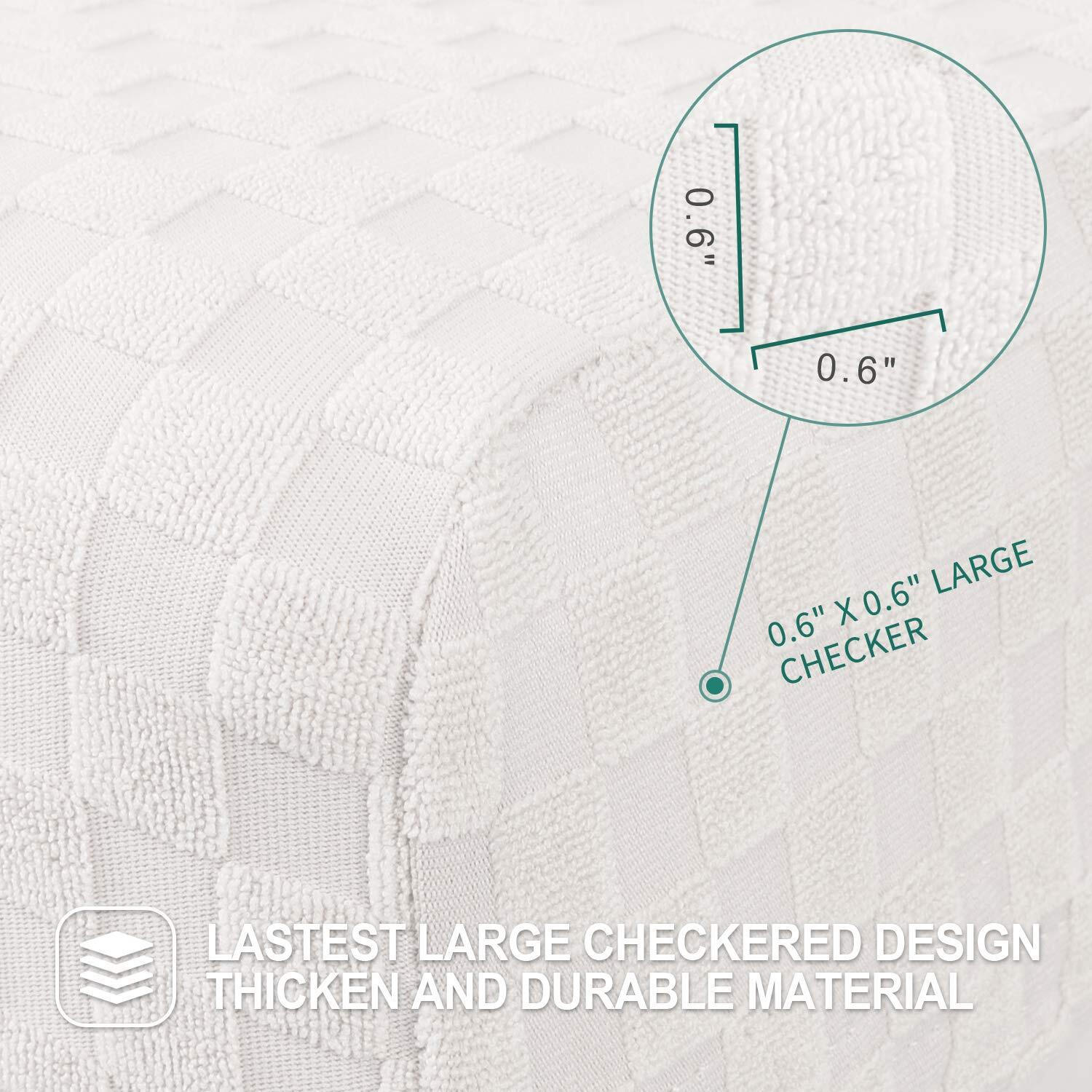 Yemyhom 2 Packs Latest Checkered Dining Chair Slipcover Parsons Chair Furniture Protector Stretch Chair Covers For Dining Room, Restaurant, Kitchen, Party (White)