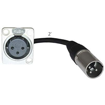 Mcsproaudio Floor Stage Box Panel Mount Pigtail Drop In No Solder (Xlr Female  Xlr Male, Black)