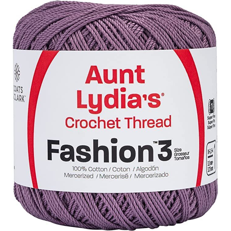 Aunt Lydia Fashion Plum Crochet - 3 Pack Of 150Y/137M - Cotton - Gauge 3 - Crochet