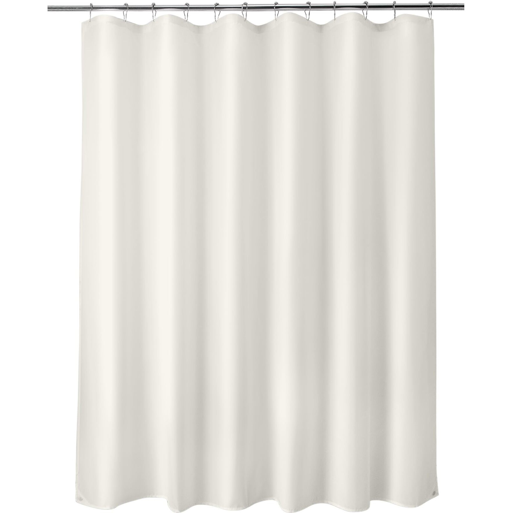 Titanker Fabric Shower Curtain Liner Washable, 70 X 72 Inches, Cream Shower Liner Fabric With 2 Magnets, Bathroom Polyester Shower Liner Waterproof Soft Lightweight, Cream