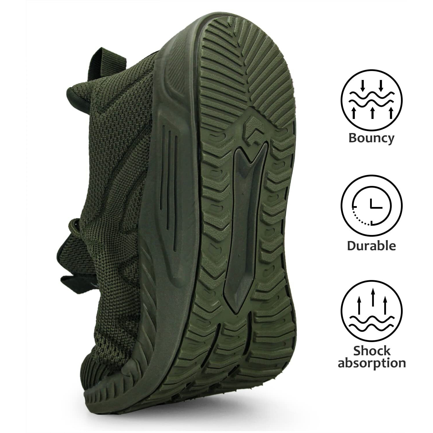 Feethit Running Shoes For Women Non Slip Walking Tennis Shoes Slip On Work Gym Fashion Sneakers Army Green 9