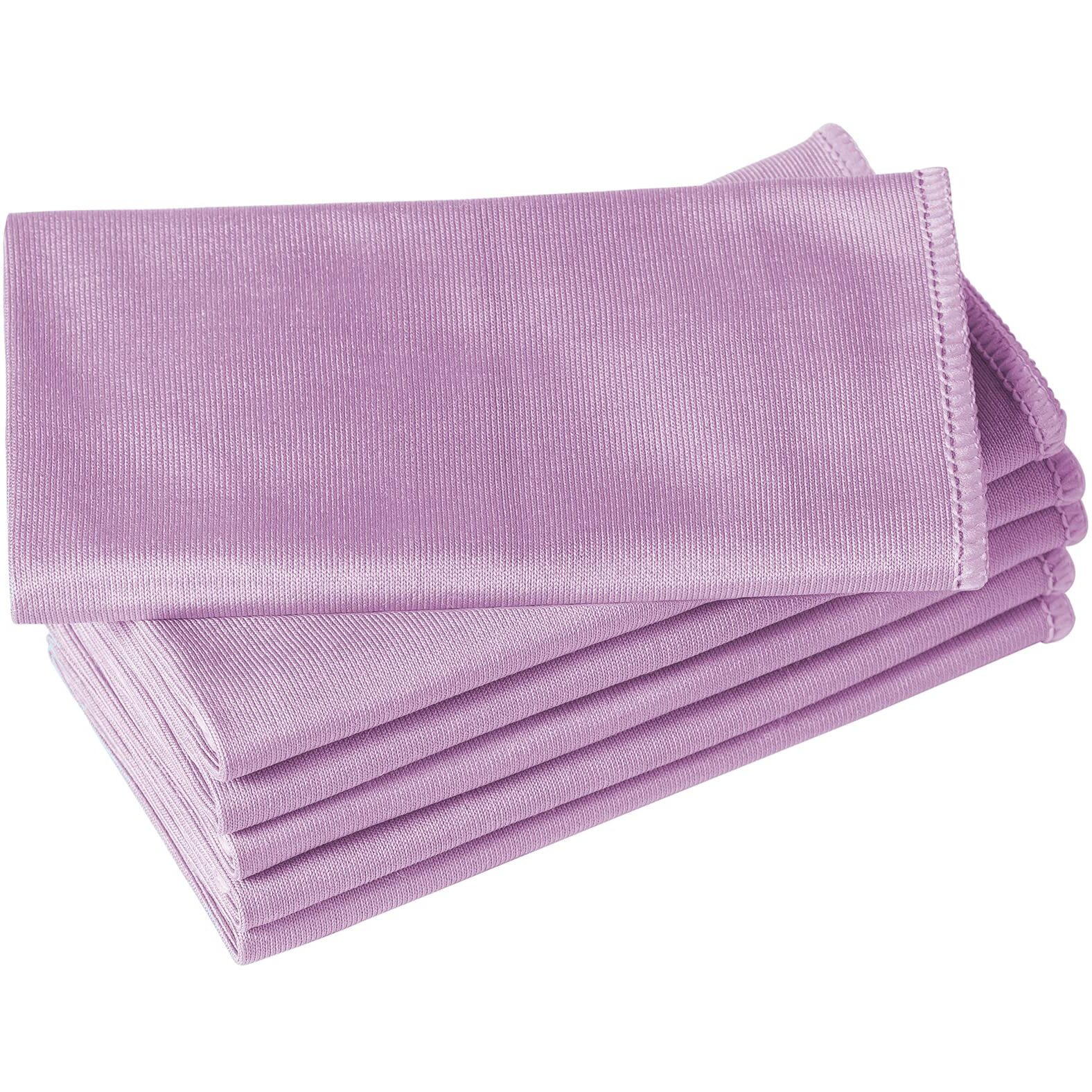 Puomue 6 Pack Microfiber Glass Cleaning Cloth, 16 Inch X 16 Inch, Lint Free Quickly Clean Window, Glasses, Windshields, Mirrors, And Stainless Steel, Pink