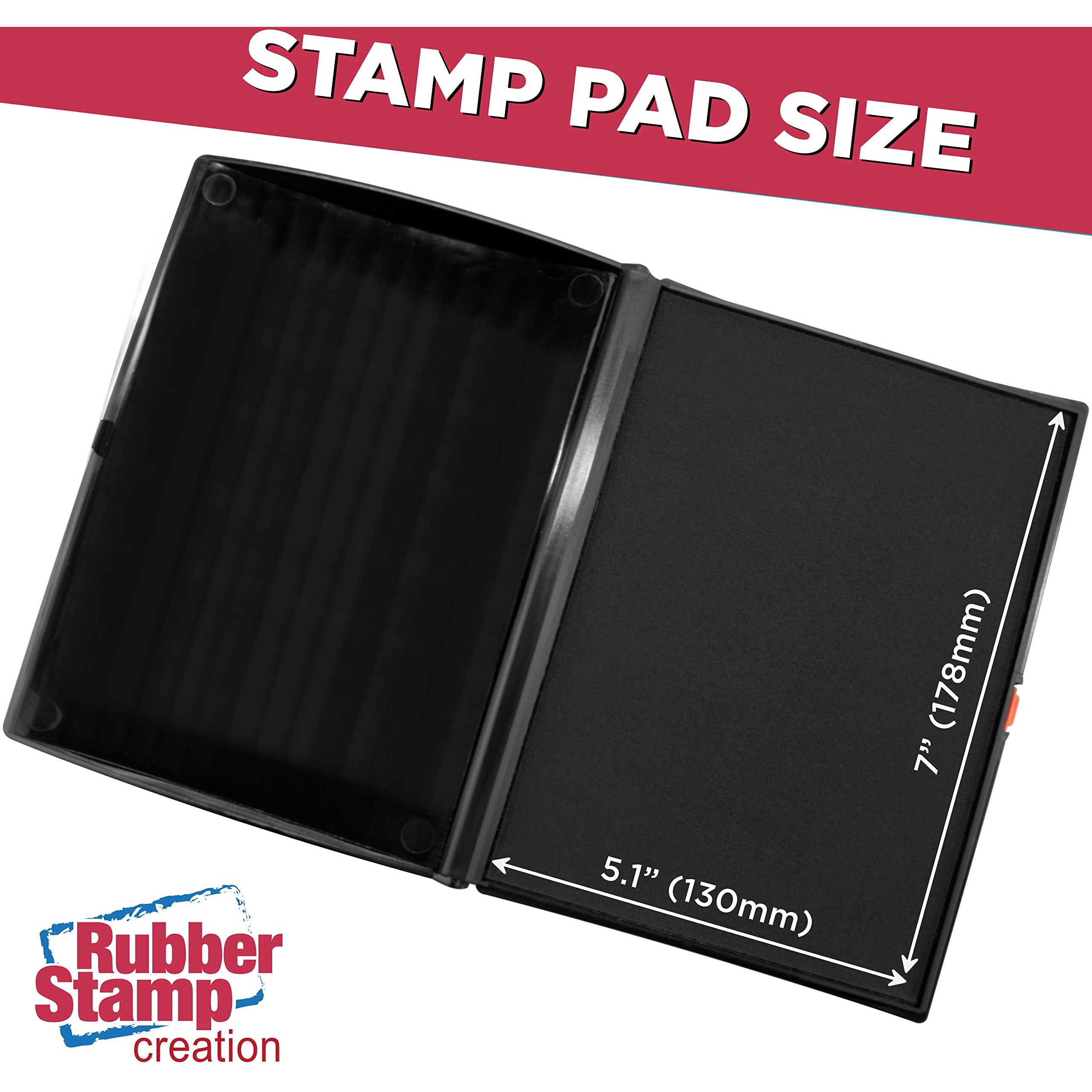 Large Premium Black Ink Stamp Pad - 5&quot By 7&quot - Quality Felt Pad