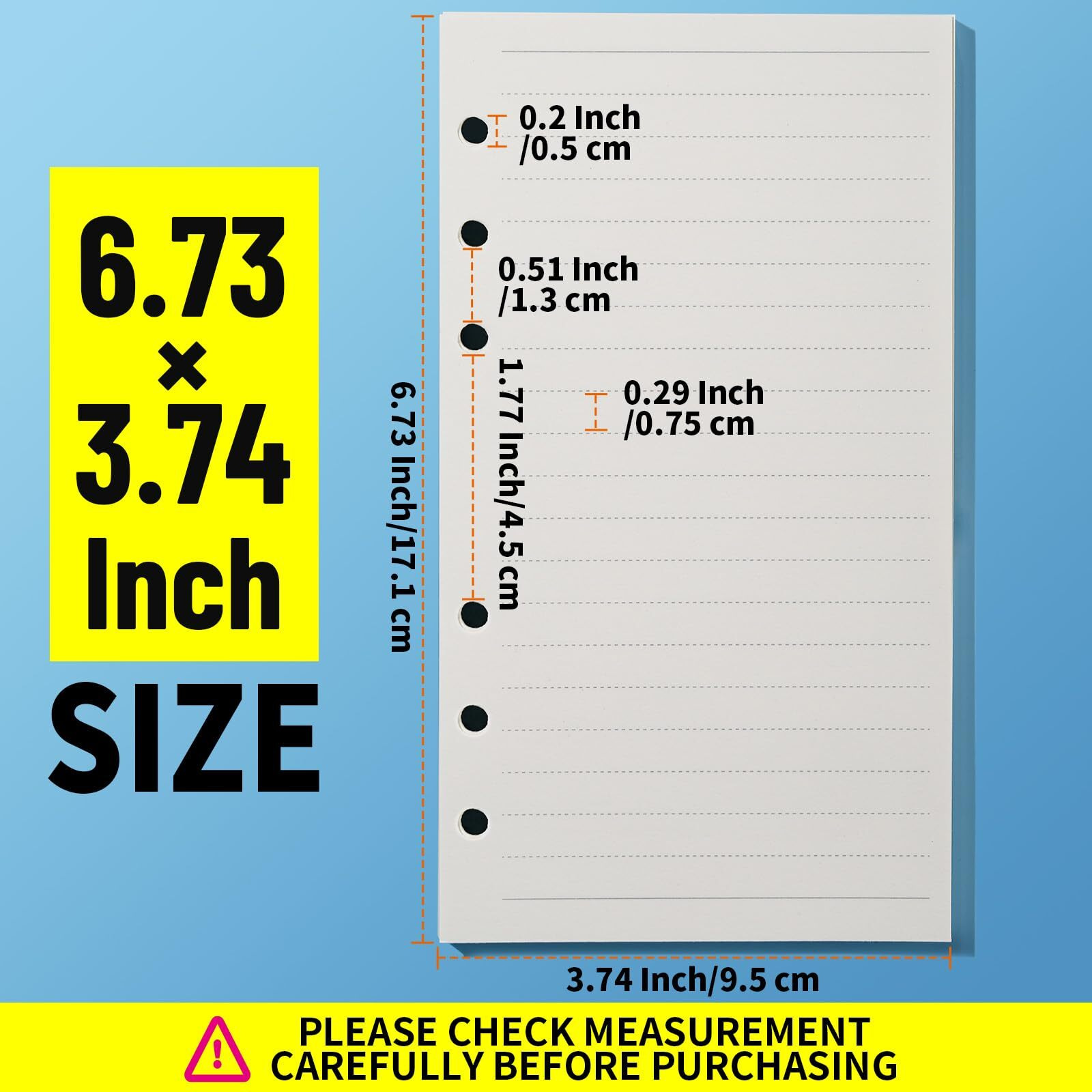 Leobro A6 Refill Paper, 3 Pack 45Pcs A6 Binder Paper For A6 Binder, A6 Planner Inserts, Notebook, A6 Lined Paper Refill With Binder Pockets Dividers, A6 Paper 6 Ring Planner Refill (6.73&quotX3.74")