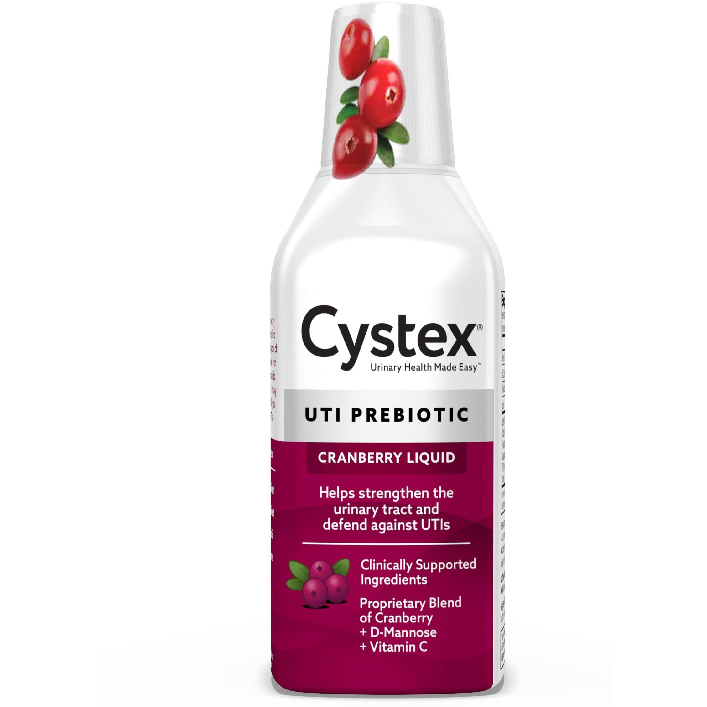 Cystex Uti Support & Urinary Health Supplement - Sugar-Free Cranberry Prebiotic With D-Mannose, Vitamin C, & Bromelain For Uti Protection & Maintenance - Liquid Formula For Men & Women - 7.6 Oz