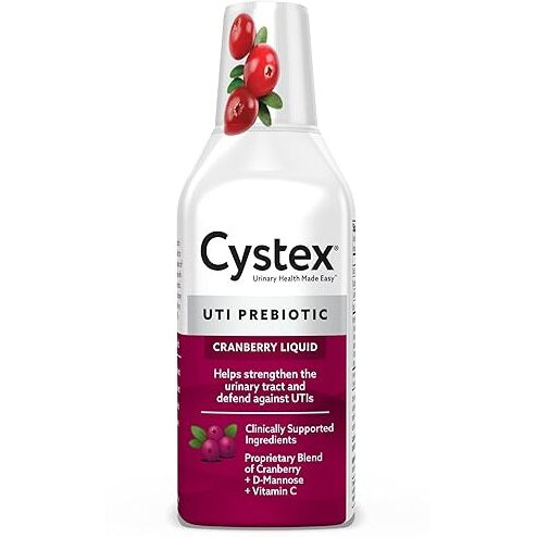 Cystex Uti Support & Urinary Health Supplement - Sugar-Free Cranberry Prebiotic With D-Mannose, Vitamin C, & Bromelain For Uti Protection & Maintenance - Liquid Formula For Men & Women - 7.6 Oz