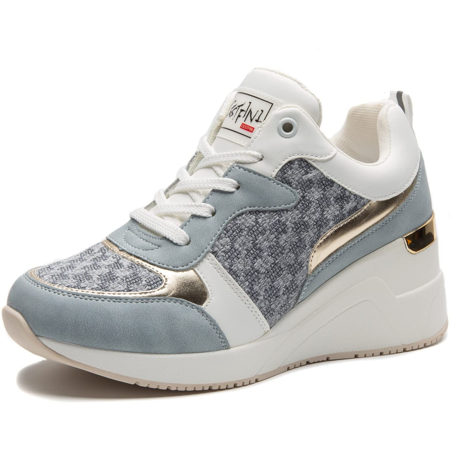 Cestfini Fashion Wedge High Heeled Sneakers For Women, Lace Up Non-Slip Comfortable Sneakers