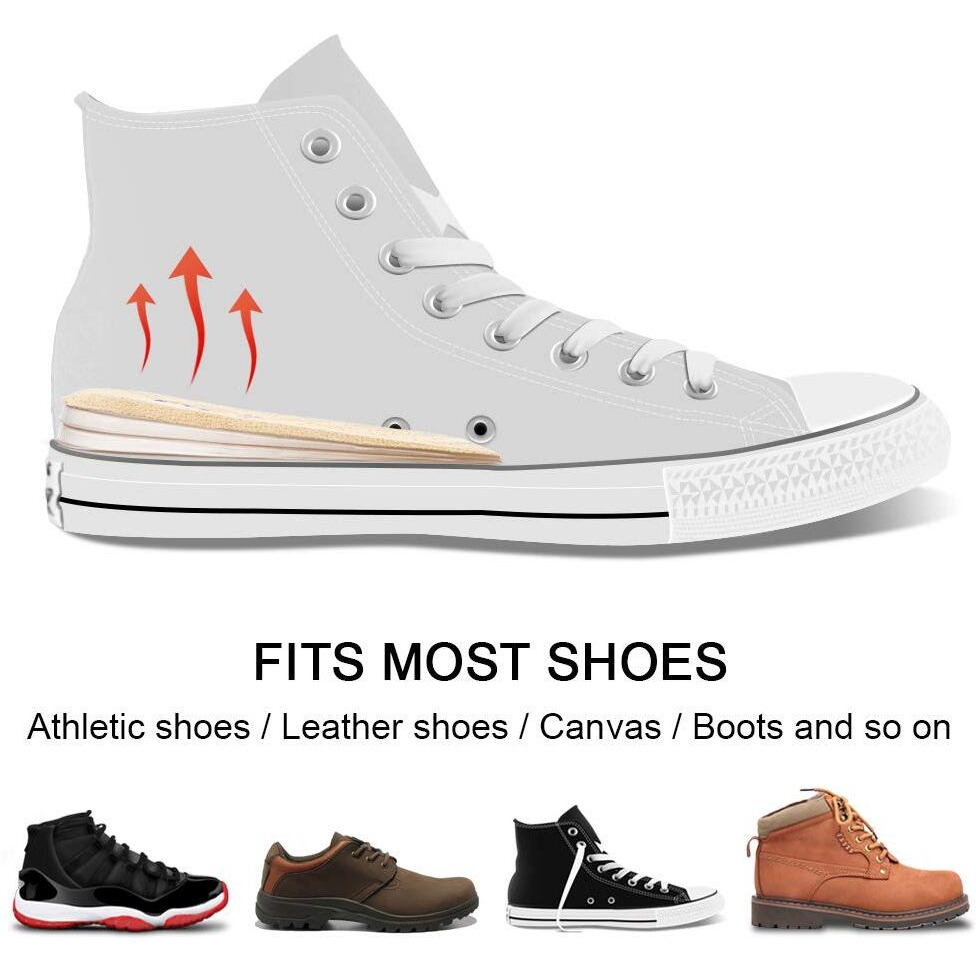 Dr.Foot Adjustable Orthopedic Heel Lift Inserts, Height Increase Insole For Leg Length Discrepancies, Heel Spurs, Heel Pain, Sports Injuries, And Achilles Tendonitis (Beige, 3 Layers-L)