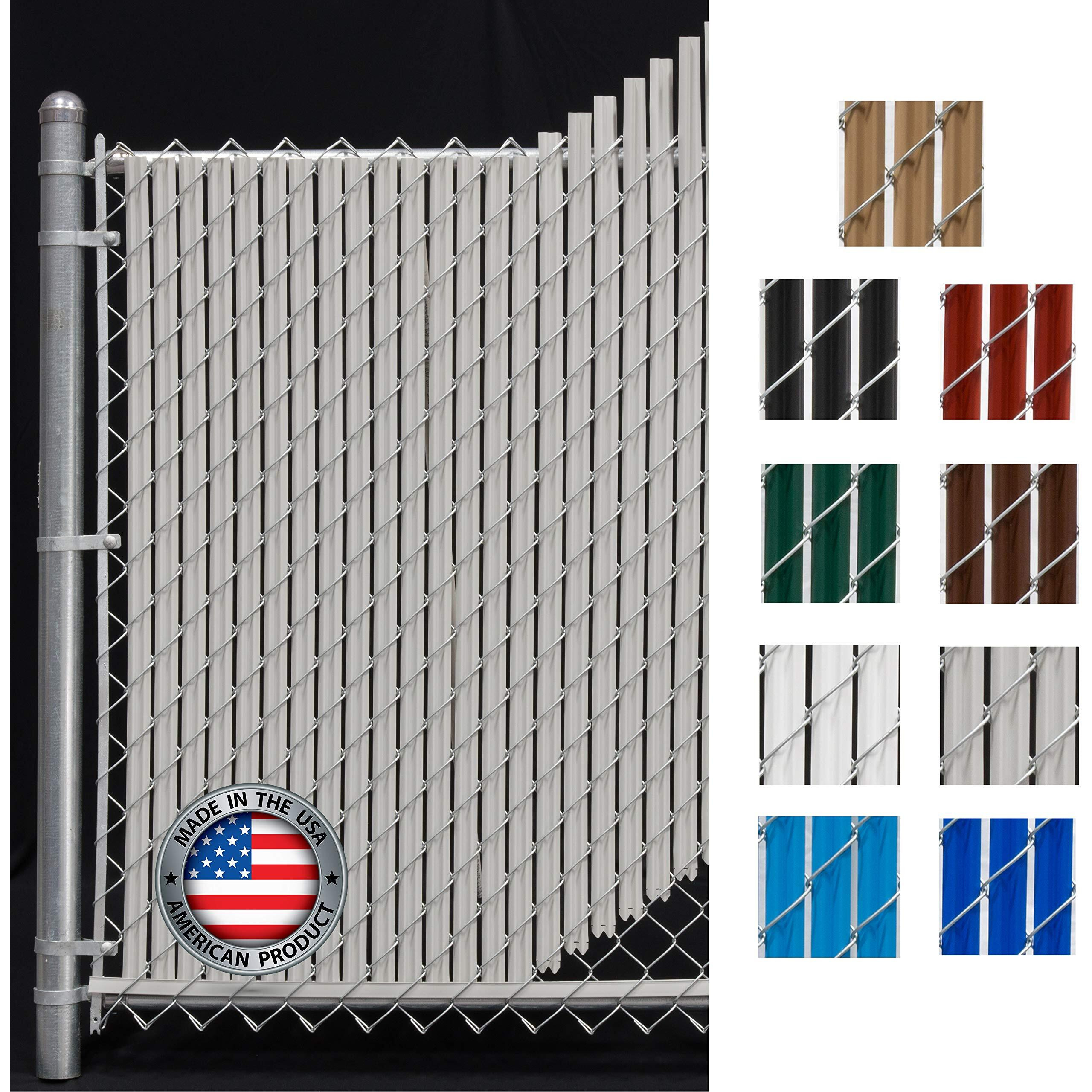 Fencesource Wave Slat (9 Colors) Single Wall Bottom Locking Privacy Slat For 4', 5', 6', 7' And 8' Chain Link Fence (7 Ft, Gray)