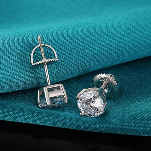 2 Pairs Screw Earring Backs Replacements,14K Gold Plated 925 Silver Secure Locking Hypoallergenic Screw On Earring Backs For Studs,Screw Backs Fit For Threaded Post 0.032&quot(White)