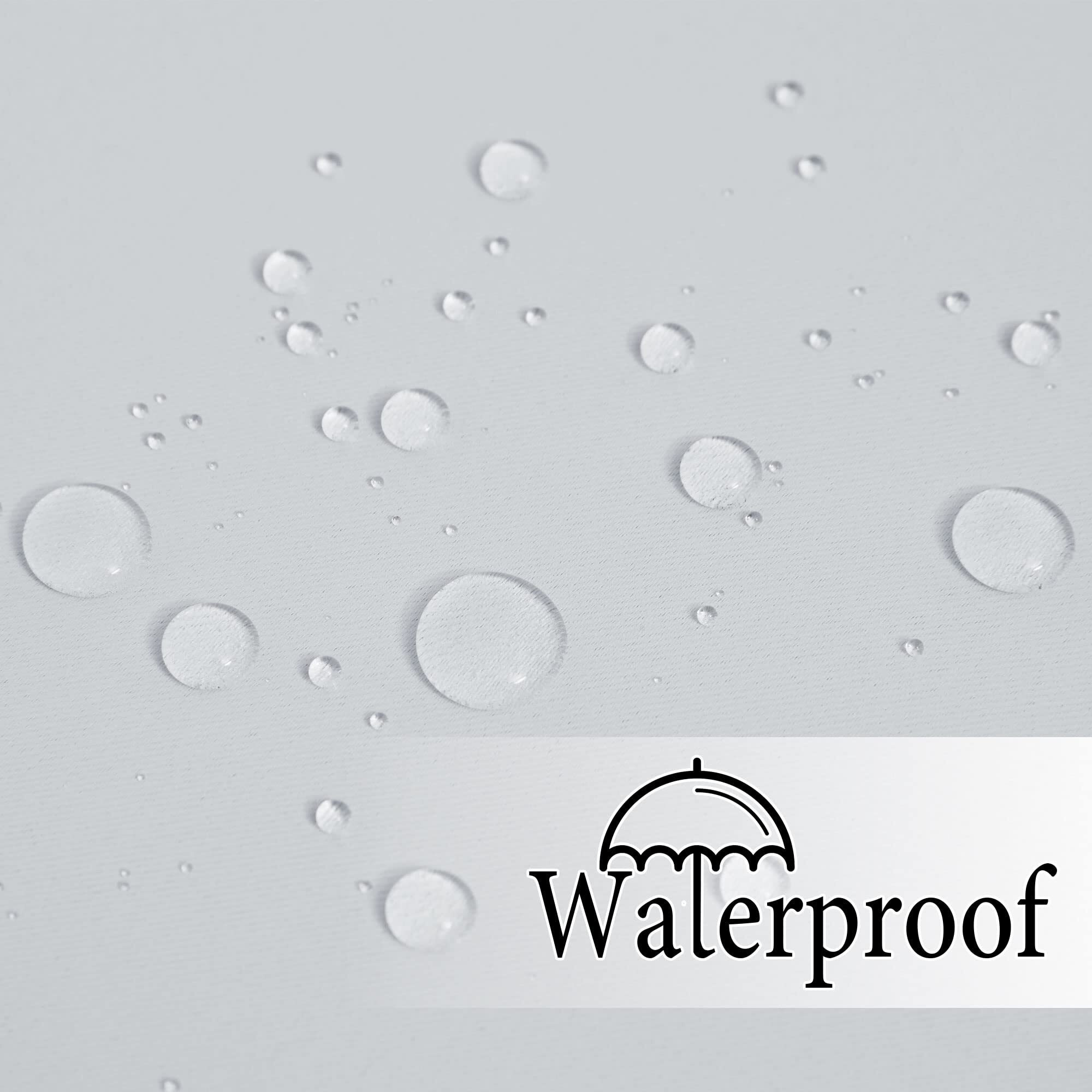 Ryb Home Extra Wide Outdoor Curtains 2 Panels - Blackout Waterproof Privacy Protect Outside Curtains For Patio Gazebo Balcony Lanai Hot Tub Pergola, Wide 105 X Long 84 Inches, Grayish White