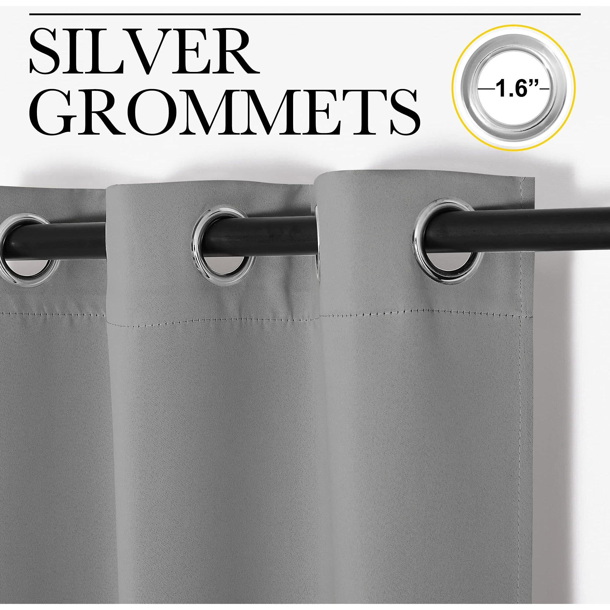 Nicetown Blackout Curtain Blind For Bedroom Thermal Insulated Grommet Blackout Room Darkening Drape/Drapery (Single Panel, W42 X L72 Inches, Silver Grey/Gray)