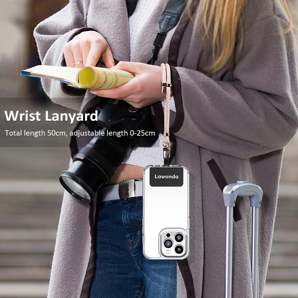 Lawonda 2 Pads Phone Lanyard Adjustable Crossbody Cell Phone Neck Strap Universal Mobile Phone Wrist Lanyard + 2Pcs Phone Patch Tether Tab For Travel Essentials
