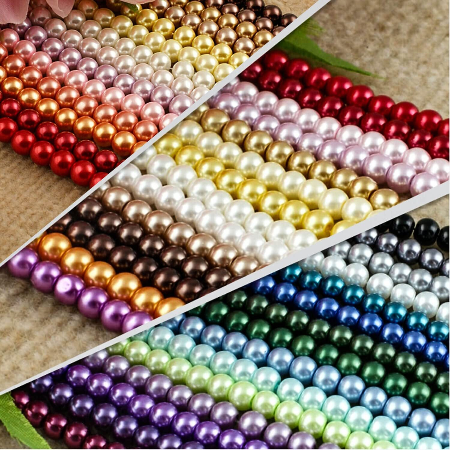 Grey Pearl Beads For Jewelry Making, 1750Pcs Grey Pearl Craft Bead With Hole 4Mm 6Mm 8Mm 10Mm 12Mm Loose Spacer Bead For Necklace Bracelet Earrings Ring Choker Wedding Dress Decor (Grey)