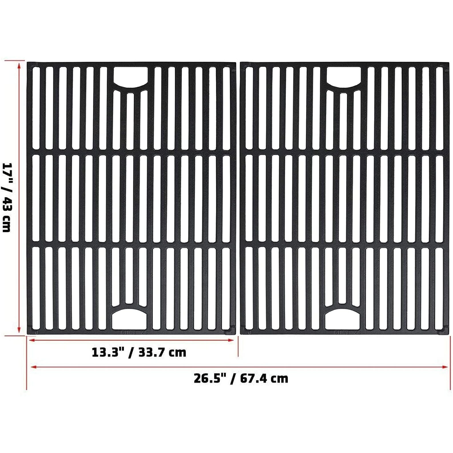 Uniflasy Cast Iron Cooking Grate Replacement For Nexgrill 4 Burner 720-0830H 720-0670A 720-0783E 720-0958A 5 Burner 720-0888N Replacement For Kenmore 41516106210 415.16106210 Uniflame Gbc981 17 Inch