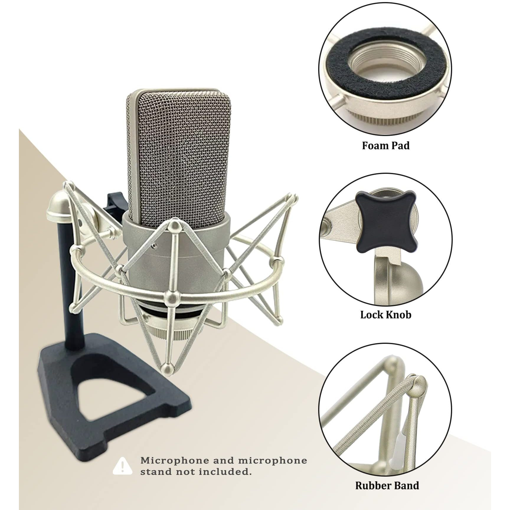 Tlm 103 Shock Mount - Microphone Mount Compatible For Neumann Tlm 103 M147 Condenser Mic By Suuntok,Silver