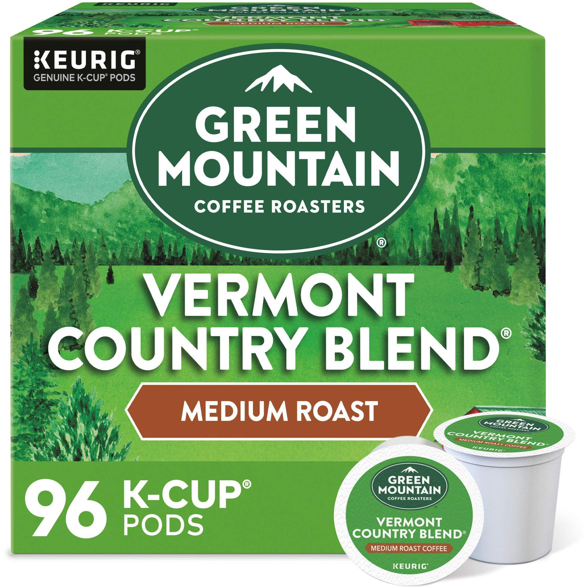 Green Mountain Coffee Roasters Vermont Country Blend, Single-Serve Keurig K-Cup Pods, Medium Roast Coffee,24 Count (Pack Of 4)