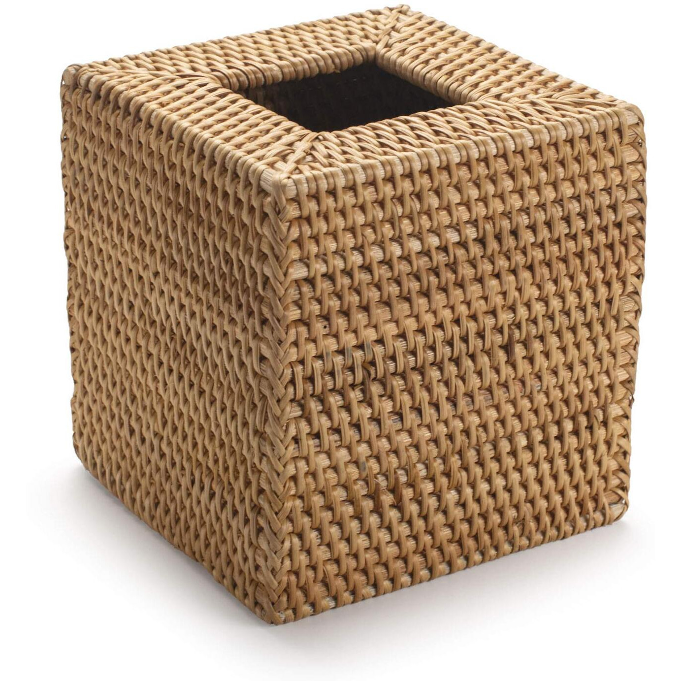 Rattan Tissue Box Cover Square, Hand Woven Wicker Tissue Holder, 5.5 X 5.5 X 5.7 Inch, Natural