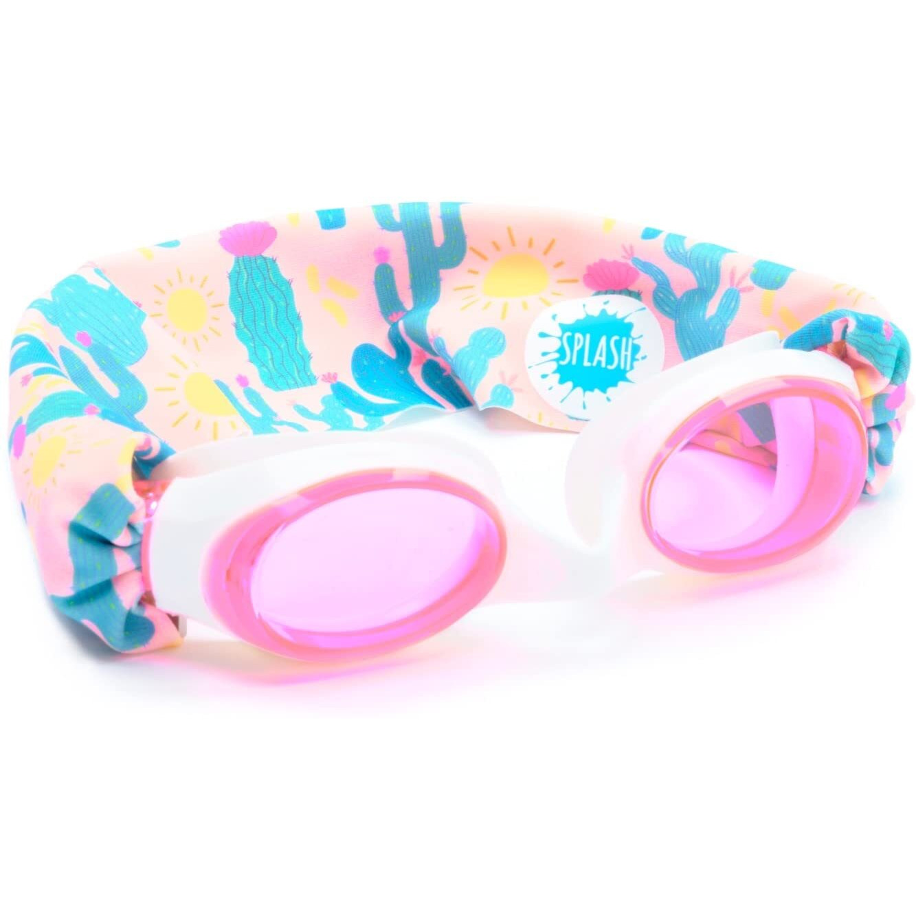 Splash Swim Goggles With Fabric Strap - Desert Sunshine  Fun, Fashionable, Comfortable - Adult  Kids Swim Goggles