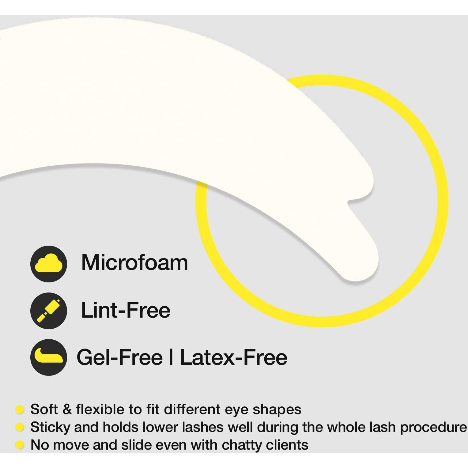 Lashview 50 Pairs Eye Pads,Under Eye Pads For Eyelash Extension,Microfoam Eye Pads,Natural No Hydrogel,Lash Extension Lint Free,Fit Most Eye Shape, Stick Well,Hypoallergenic,Waterproof