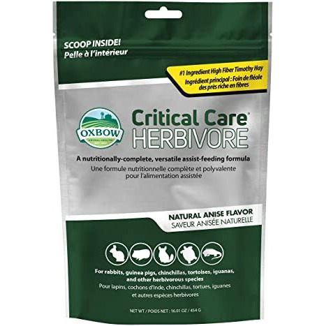 Oxbow Animal Health Critical Care, Herbivore, Anise Flavor, 454 Gram Bag, 70104