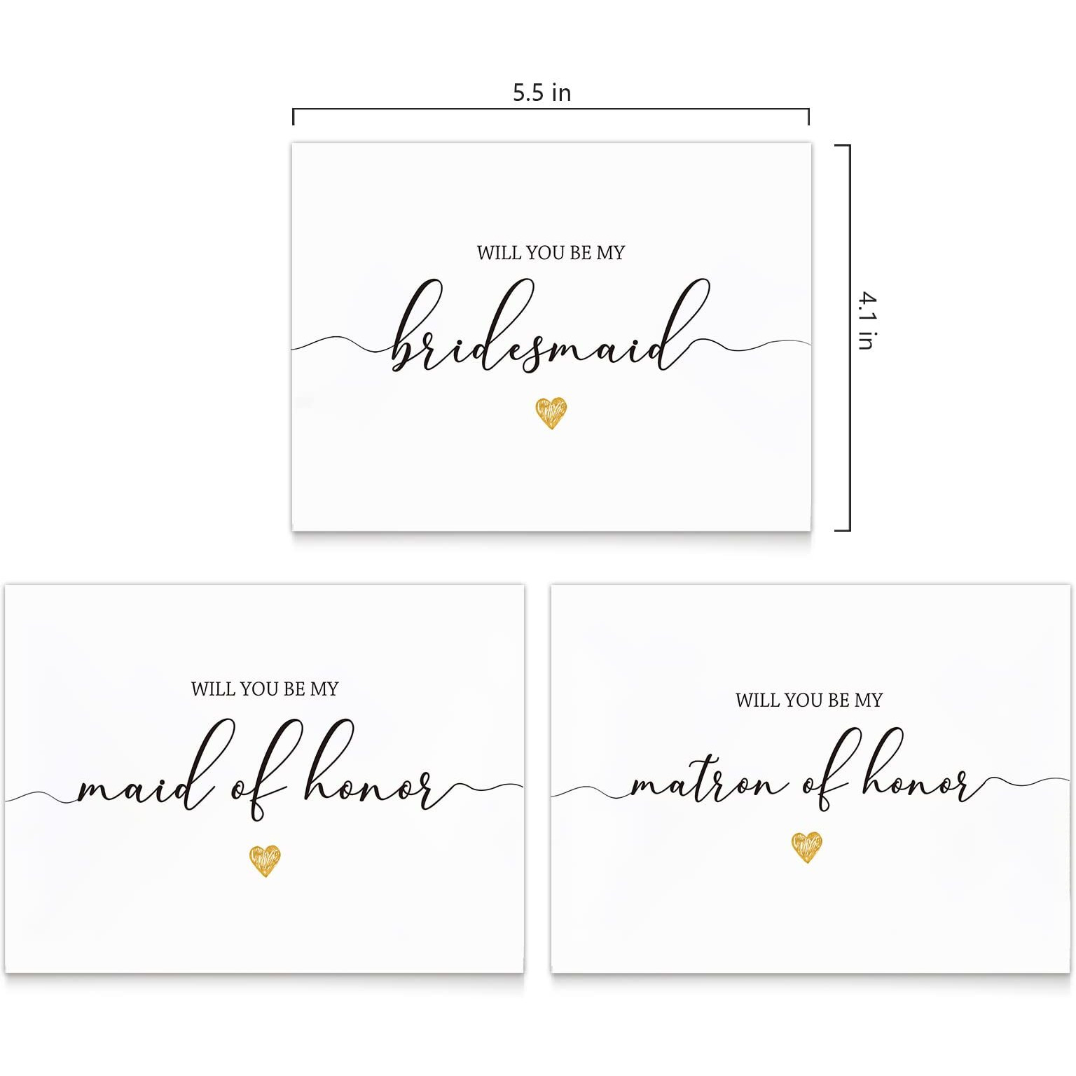 Spercy 11 Bridesmaid Proposal Cards With Envelope, 8 Will You Be My Bridesmaid, 2 Will You Be My Maid Of Honor, 1 Will You Be My Matron Of Honor