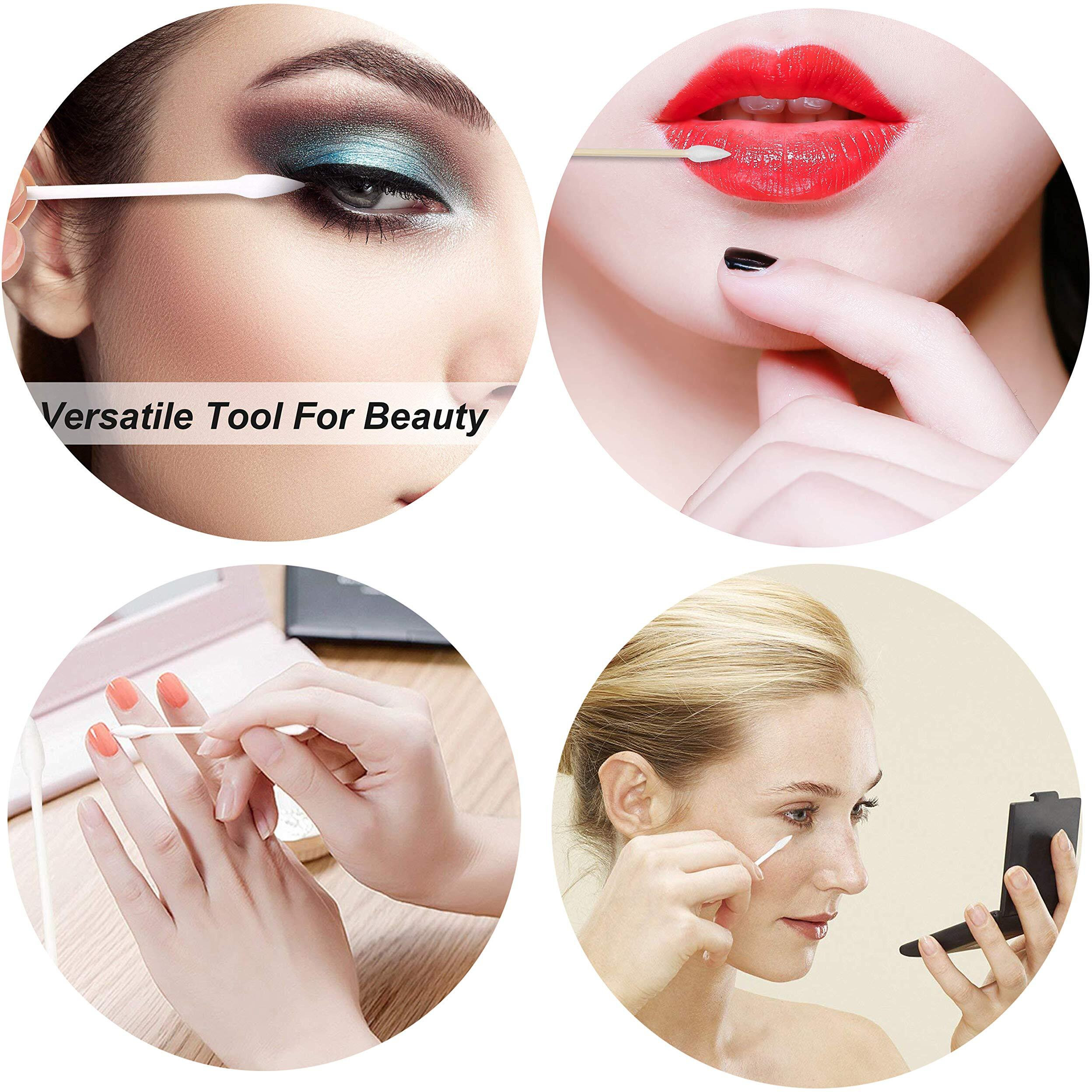 800 Pieces Cotton Swabs, Double Precision Tips With Paper Stick, 4 Packs, 200 Pieces 1 Pack (Double-Pointed Shape)