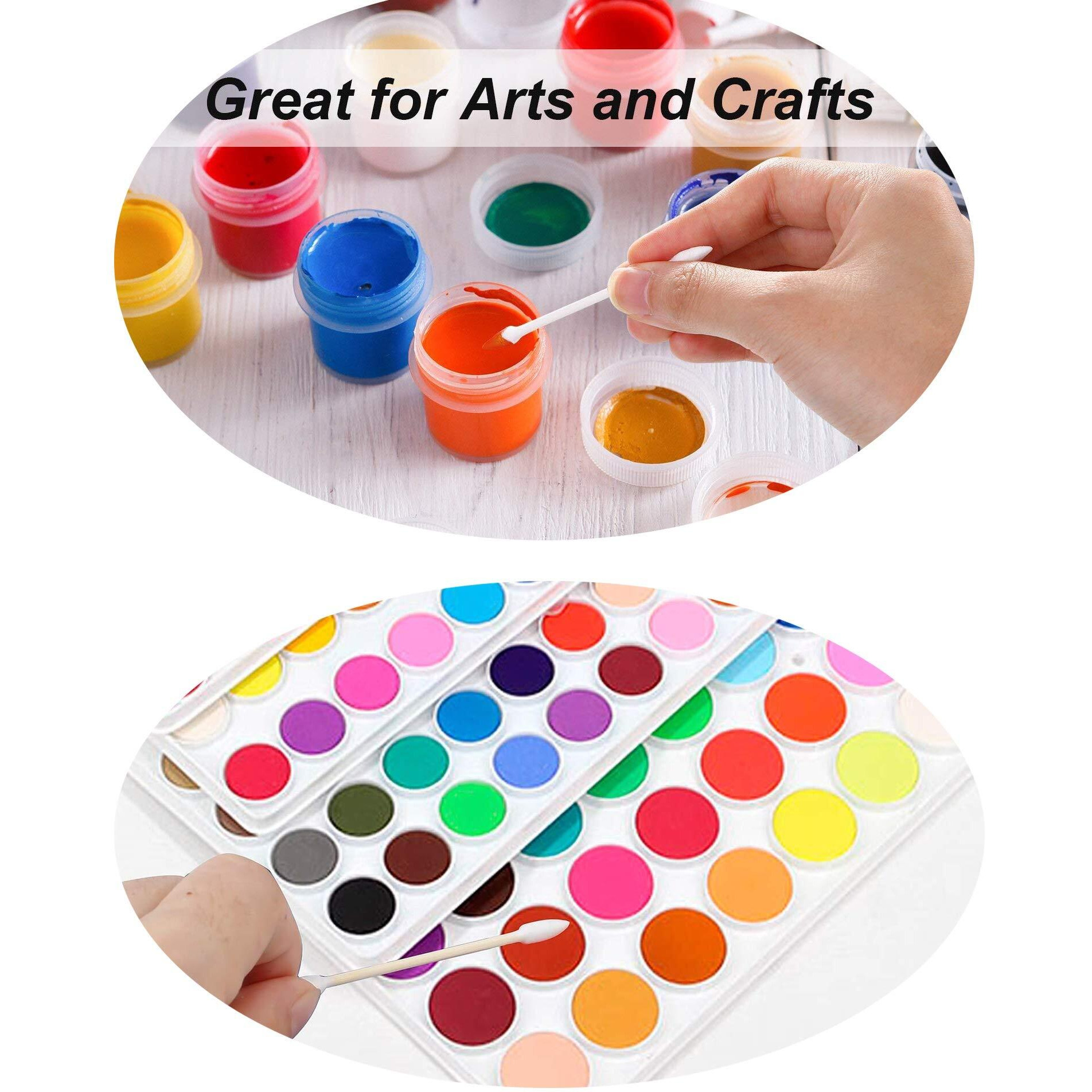 800 Pieces Cotton Swabs, Double Precision Tips With Paper Stick, 4 Packs, 200 Pieces 1 Pack (Double-Pointed Shape)