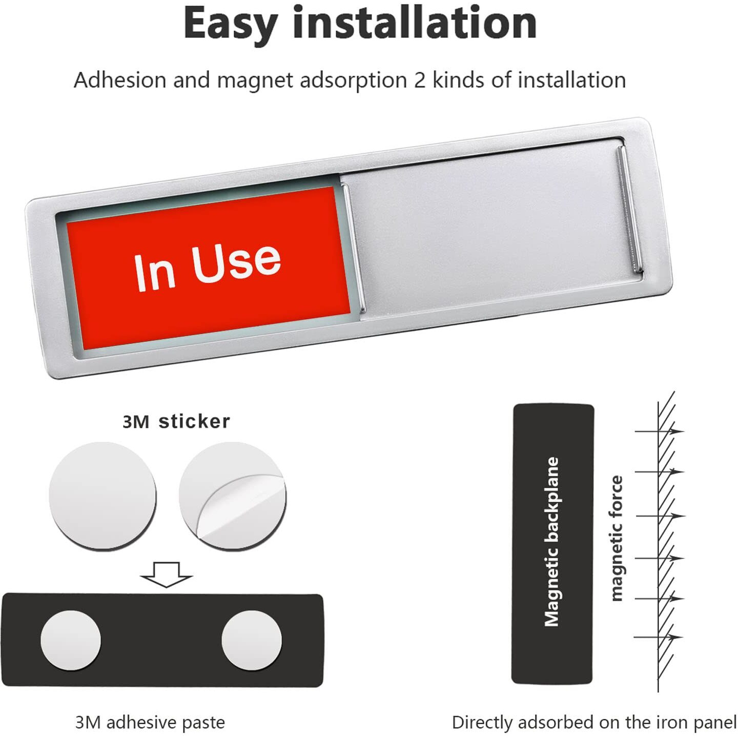 In Use Or Available Sign,Vacant Occupied Sign For Home Office Hotles Hospital Restroom, Vacant Occupied Slider Door Sign Tells Whether Room In Use Or Available, 7'' X 2''