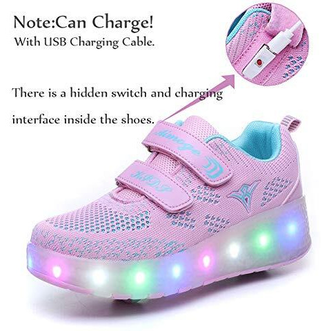 Nsasy Roller Shoes Usb Charge Girls Boys Sneakers With Wheels Led Roller Skates Shoes