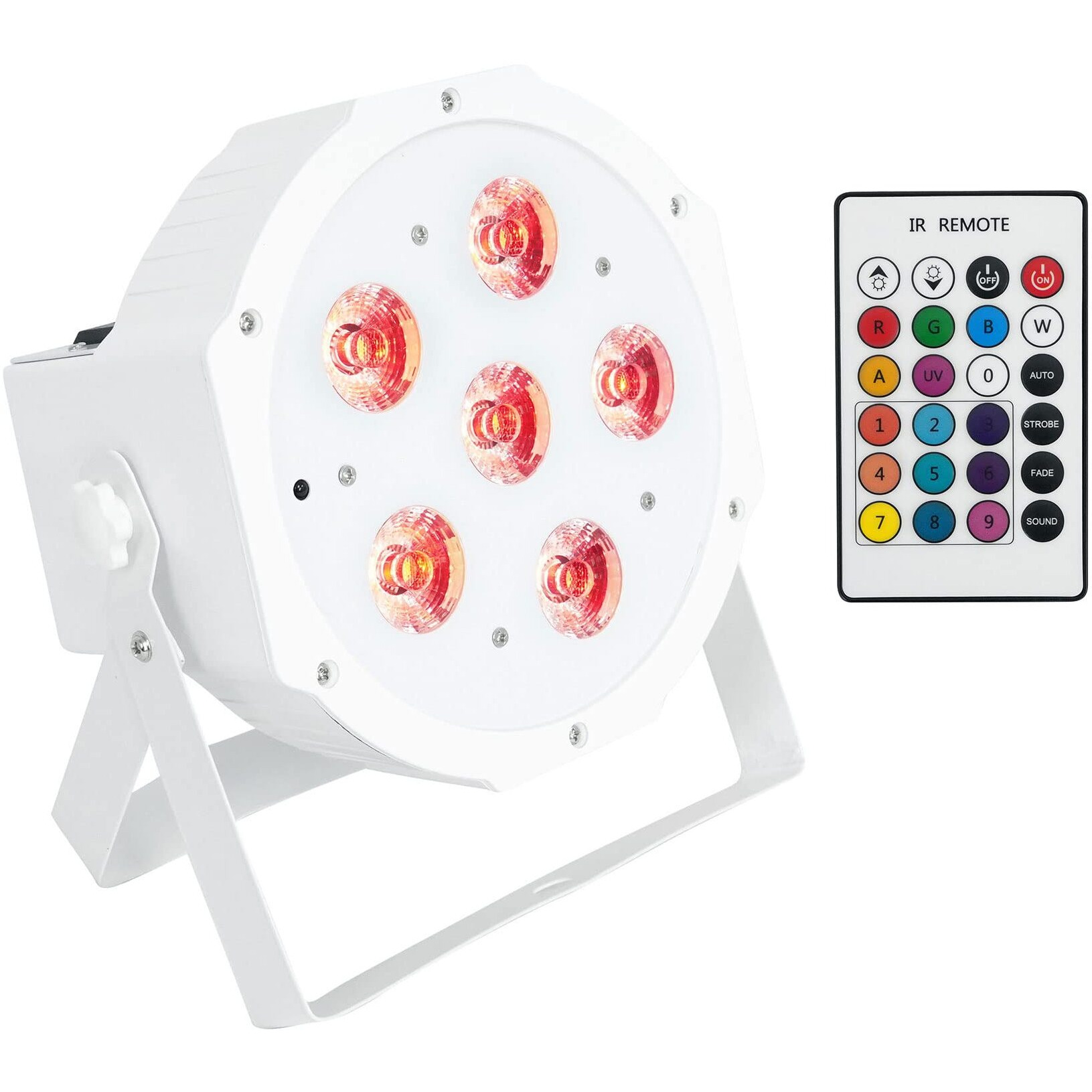 Rockville Battery Par 61 White Rechargeable Rgbwa+Uv Dmx Dj Wash Light+Remote