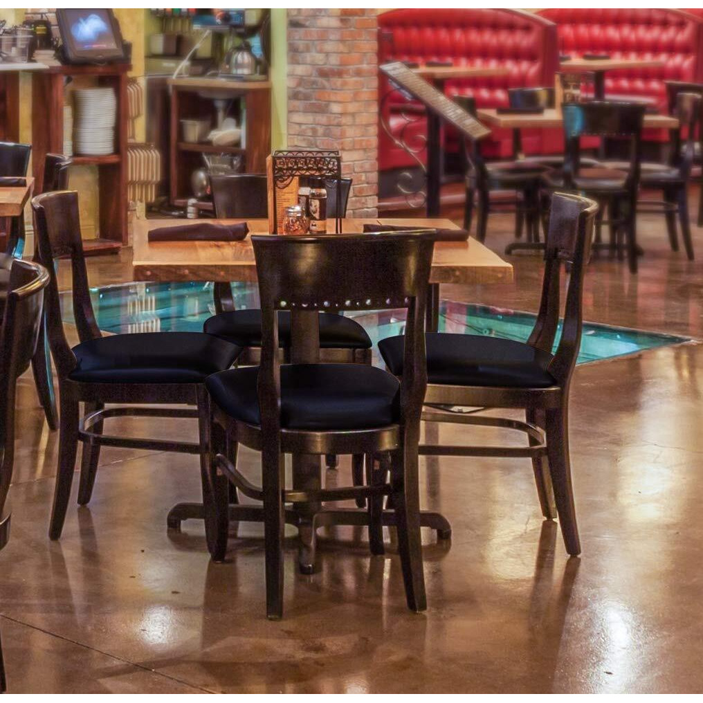 Gute Chair Seat Covers, Dining Room Chair Seat Covers With Ties, Stretch Solid Chair Covers Protectors For Dining Room Kitchen Chairs (6 Pcs, Navy Blue)