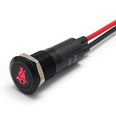 Alpinetech Plb12Ms 12Mm 12 12V Led Metal Signal Indicator Pilot Dash Light (Seat Belt Warning)