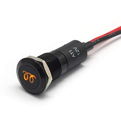 Alpinetech Plb12Ms 12Mm 12 12V Led Metal Signal Indicator Pilot Dash Light (Glow Plug Warning)