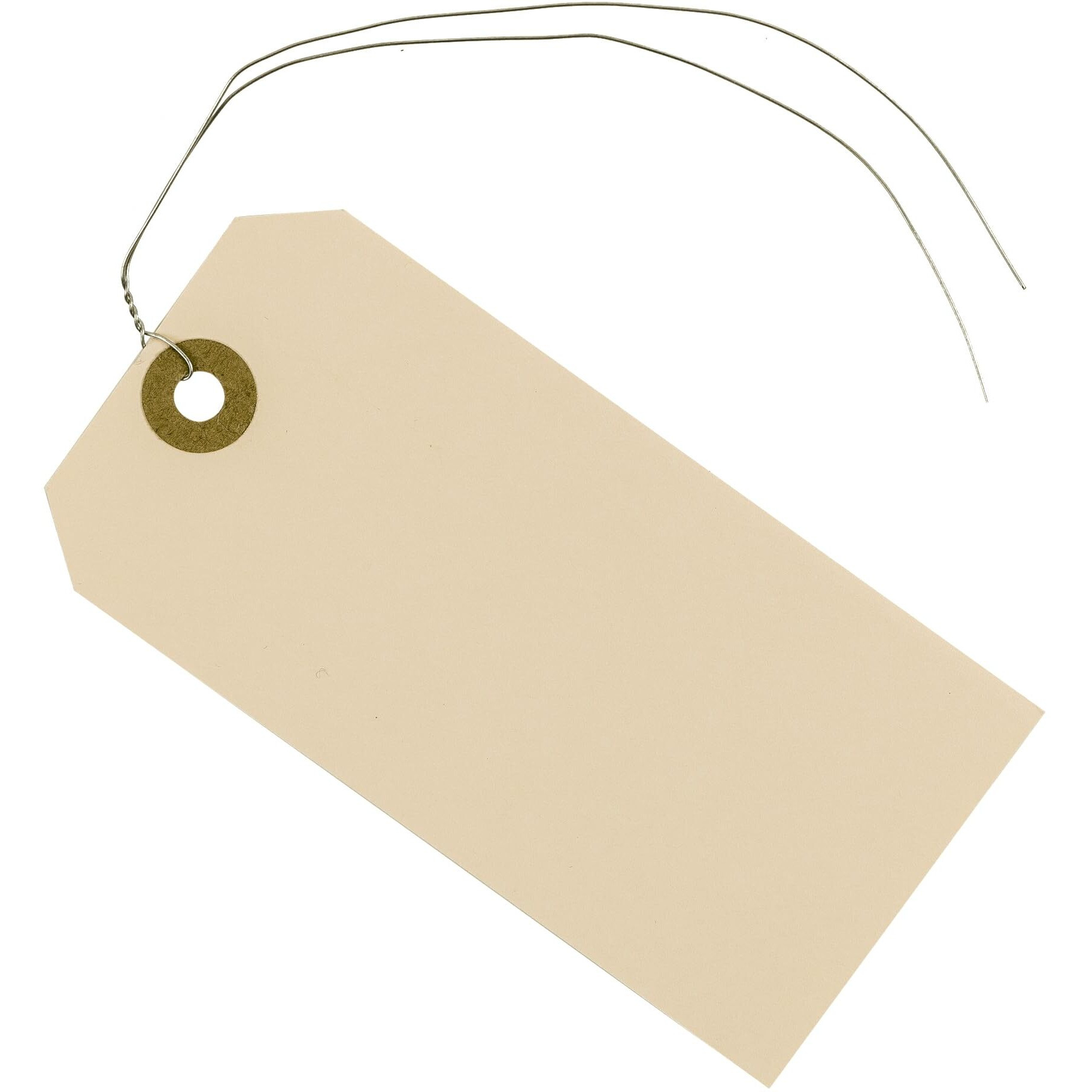 Durable Shipping Tags With Wire Ties - 200 Tags  5, 4 3/4" X 2 3/8" - Manila Paper Tags With Wire And Reinforced Eyelet