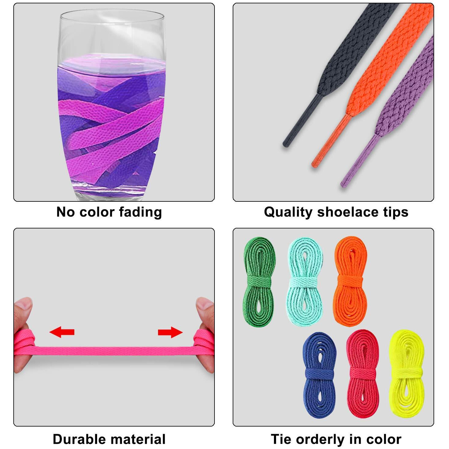 Bqtq 40 Pairs Colored Shoe Laces Flat Shoelaces Colorful Shoe Lace Multipack Flat Shoestrings For Sneakers Skates Sport Shoes Boots, 35 Inches