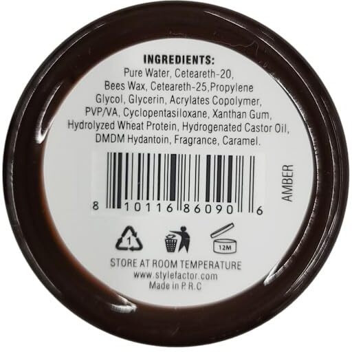 Edge Booster Style Factor Extra Strength Pomade For Thick Coarse Hair Travel Size 0.85 Oz (Amber)