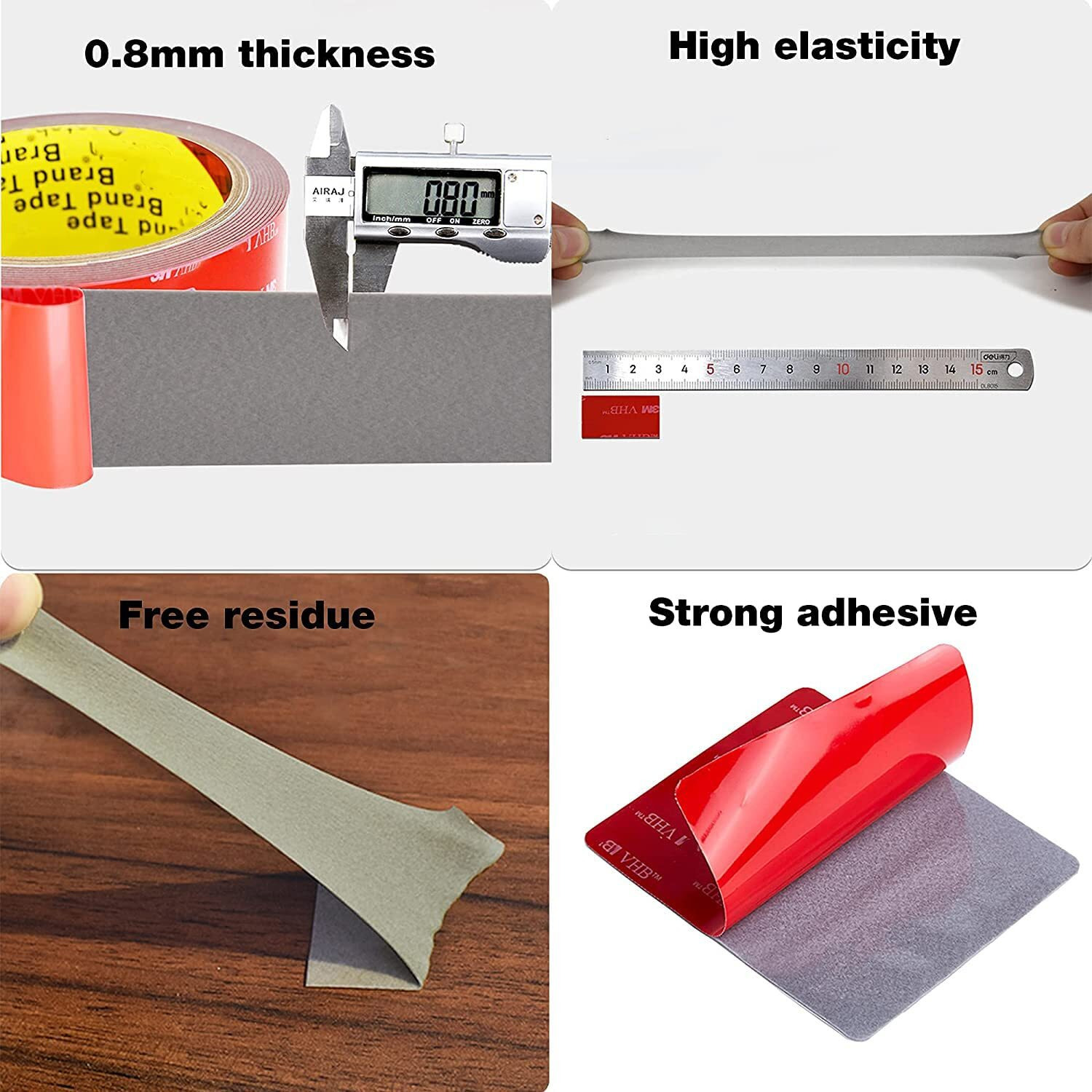 Hasaky Double Sided Tape Heavy Duty 20Pcs 2In X 2In Mounting Tape Pad Sticker Strong Adhesive Tape Waterproof Foam Tape For Indoor And Outdoor