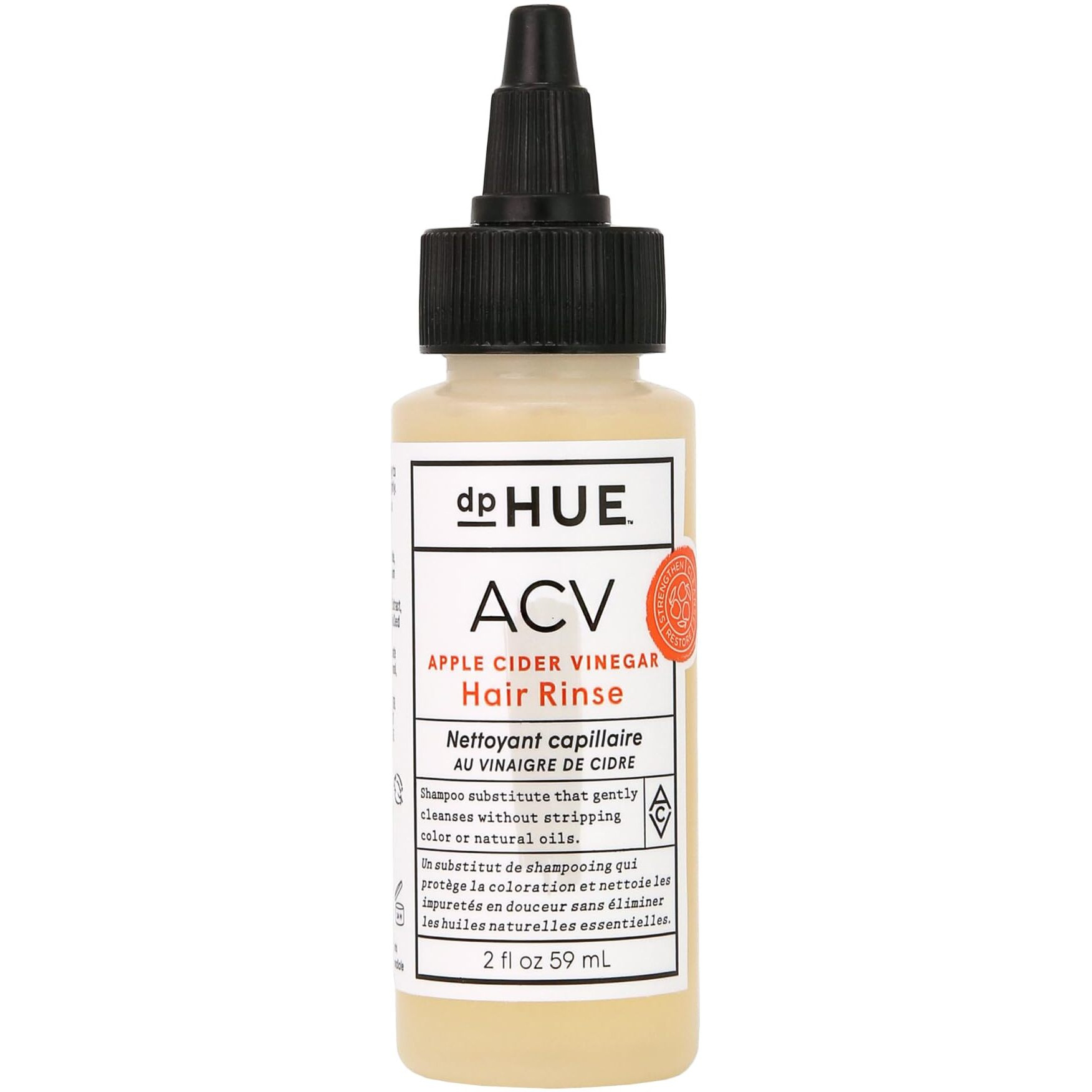 Dphue Apple Cider Vinegar Hair Rinse, 2 Oz - Shampoo Alternative, Scalp Cleanser & Post Workout Rinse - Removes Buildup & Sweat - Protects Natural Hair Oils
