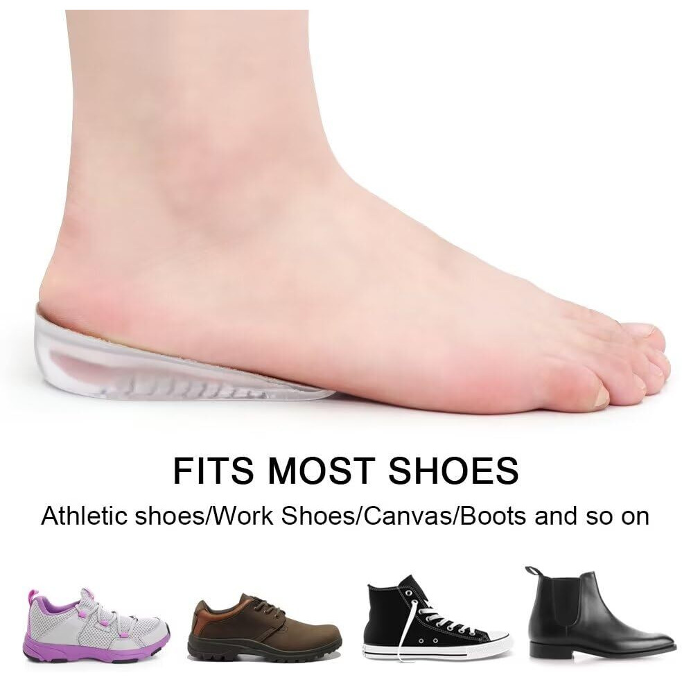 Dr.Foot Height Increase Insoles, Heel Cushion Inserts, Heel Lift Inserts For Leg Length Discrepancies (Small (1" Height))