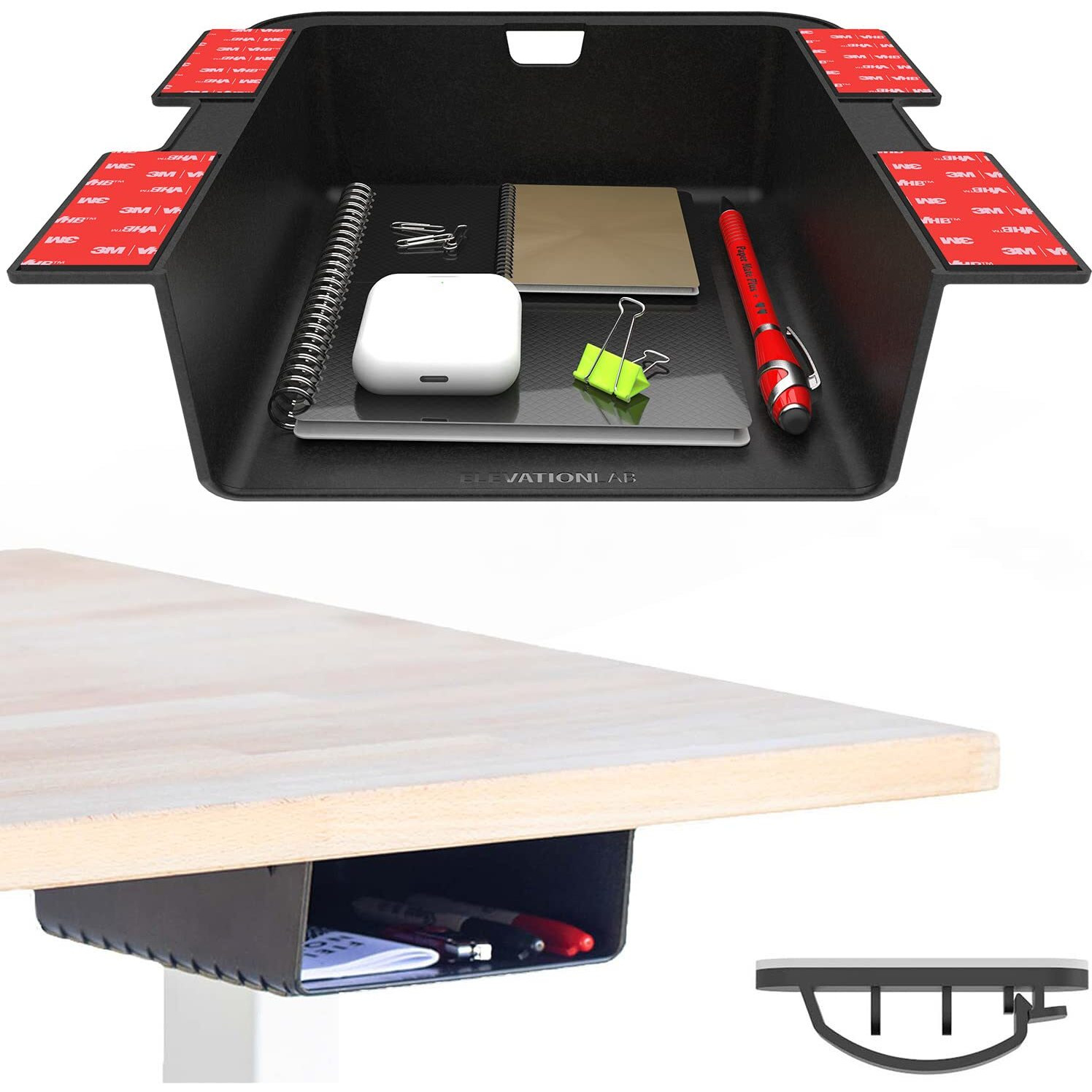 Elevation Lab Elevation Shelf - Under Desk Storage Shelfdesk Organizer For Adjustable Stand Up Desks, Workstations, Gaming, Desk Accessories