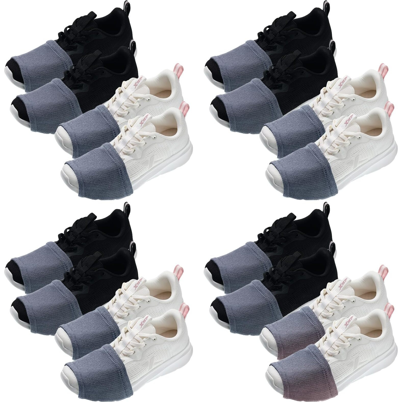 Haysandy 8 Pairs Dance Shoe Covers Over Shoes Dancing Socks For Dancer Women(Dark Gray,Dark Style)