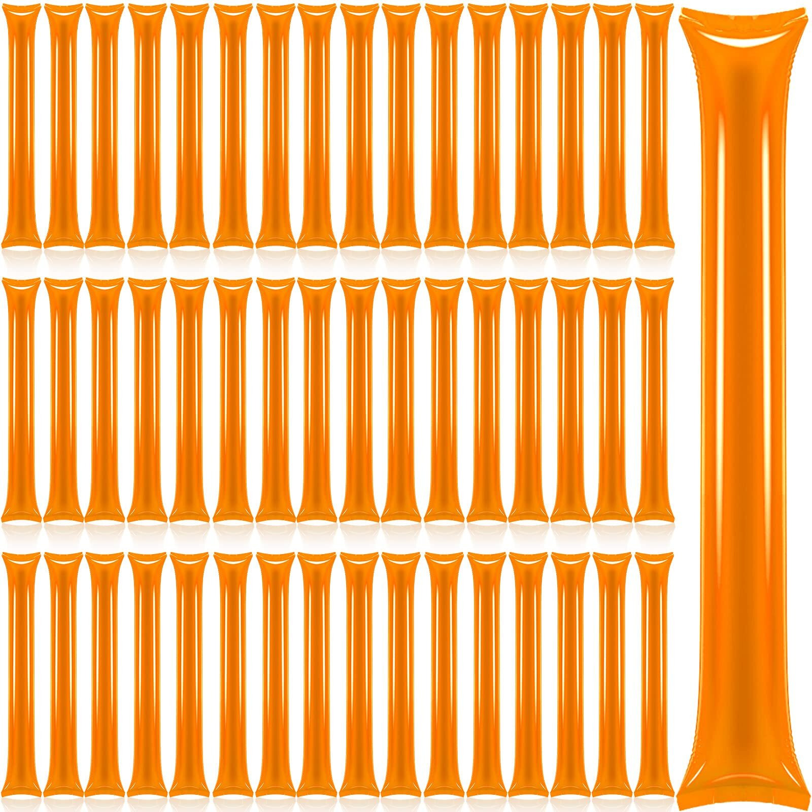 Civaner 48 Pcs Christmas Thunder Stick Team Spirit Boom Stick Cheering Stick Plastic Cheerleading Spirit Stick Clapper Inflatable Noise Maker Sports Supply(Orange)