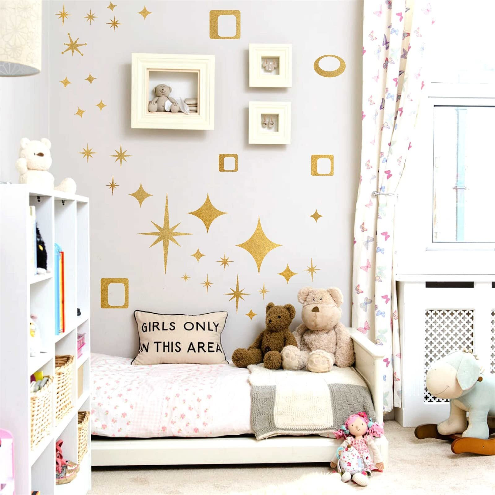 Star Wall Decals Retro Star Wall Decal Ovals And Squares Wall Decals Geometric Wall Stickers Vinyl Wall Decals Removable Peel And Stick Wall Decals For Bedroom Living Room Office Decor