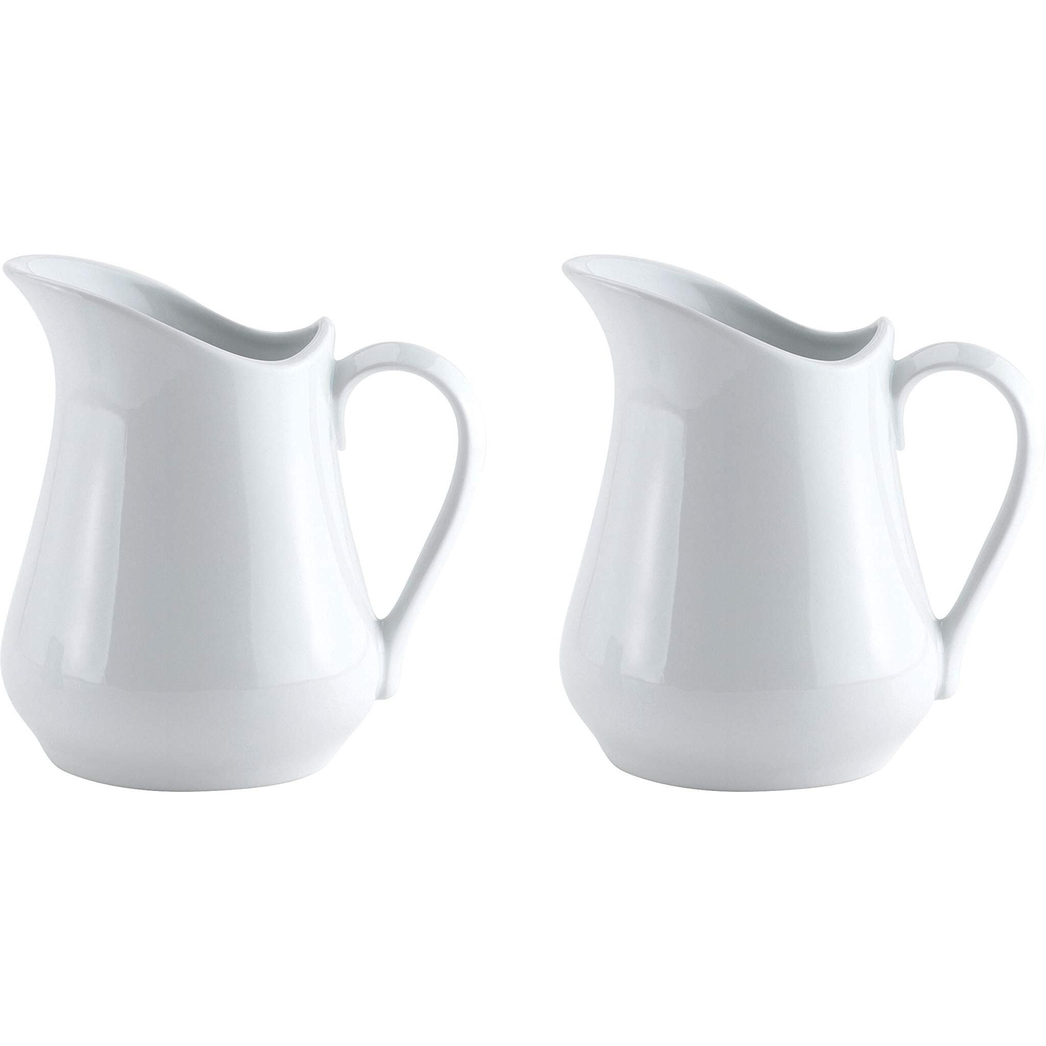 Hic Kitchen Porcelain Creamer Pitcher, 4 Ounce, Set2
